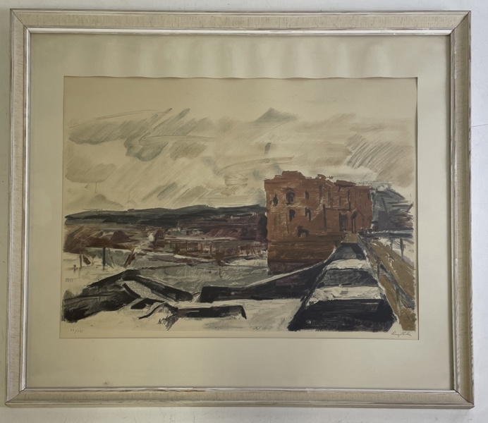 Färglitografi Hugo Zuhr ”Lagan vid Knäred” 52/225 