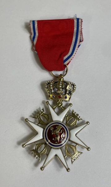 Medalj Norge S:t Olof Orden Riddartecken 