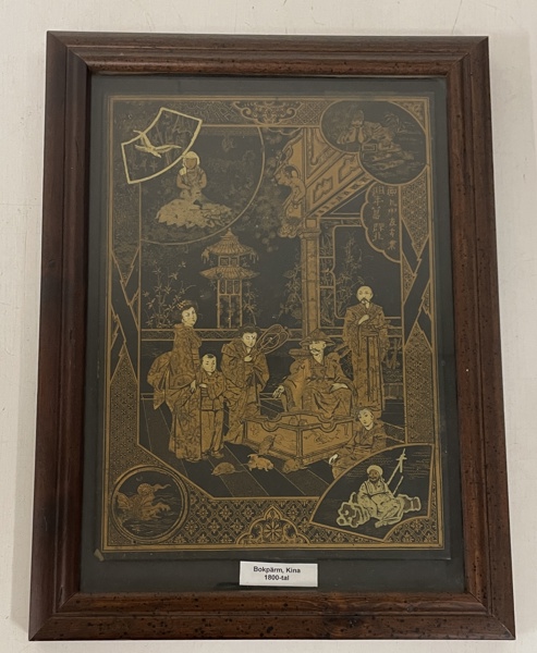 Tavla Bokpärm Kina 1800- tal  