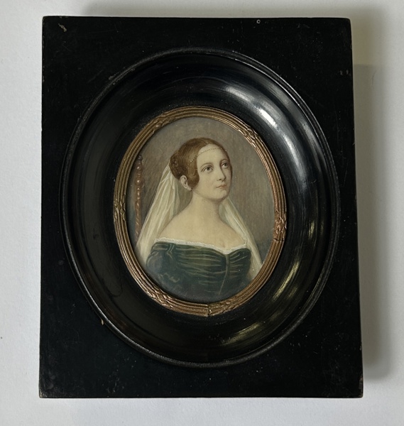 Gouache Akvarell Miniatyrporträtt 1800 tal