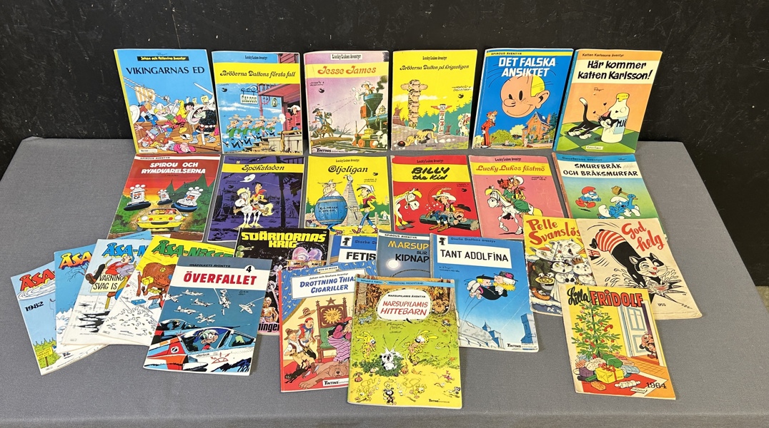 Serietidningar bla Lucky Luke 