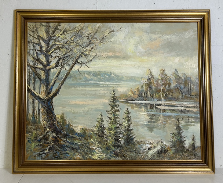 Olja på duk signerad Formgren -87  motiv från Härjedalen 