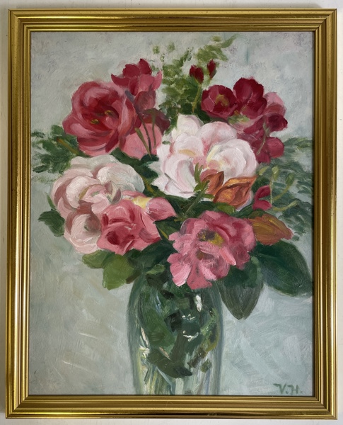 Vilhelm Holmgren olja på pannå blomsterstileben 