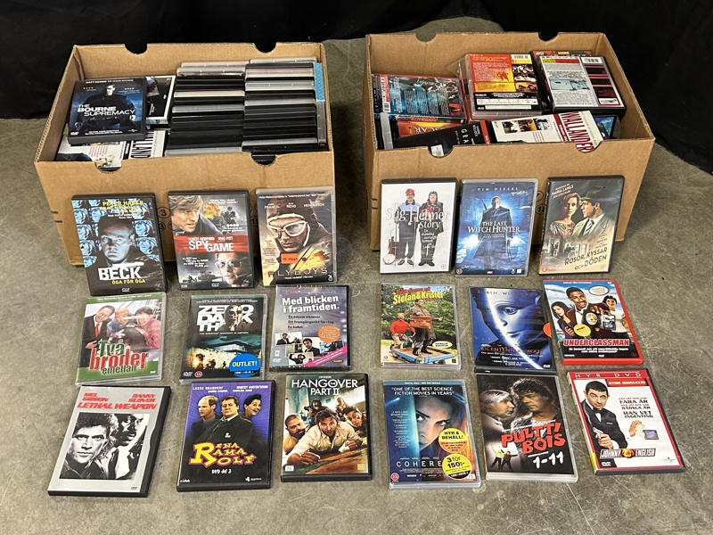 Dvd filmer, 2 lådor 