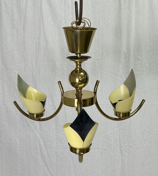 Taklampa, glas/metall, 1930-tal