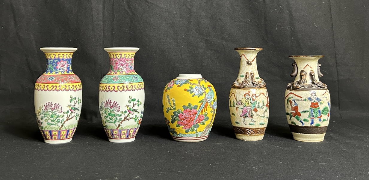 Kina, 5 delar, vaser, 18/1900-tal