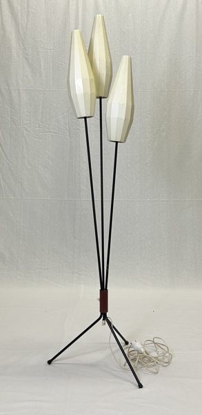 Golvlampa, tre armad, 1900-talets mitt.