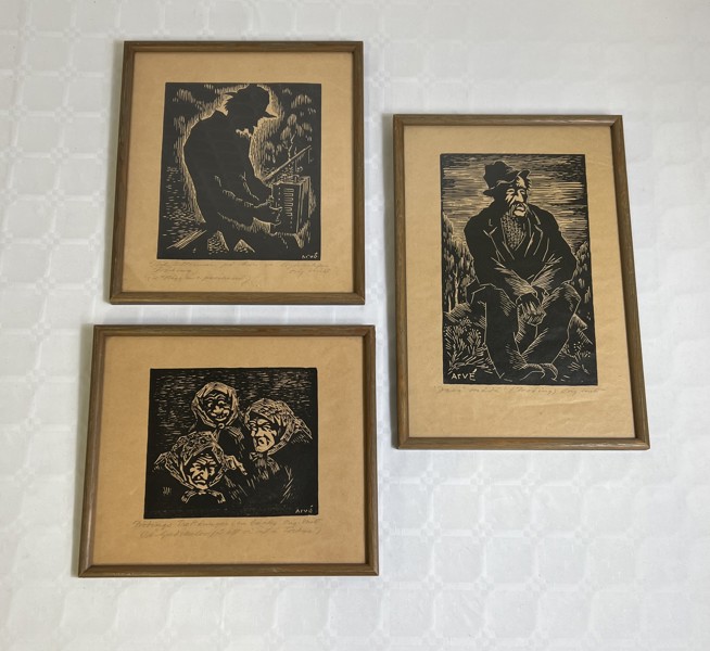 Arvé, litografi, 3 st, signerad.