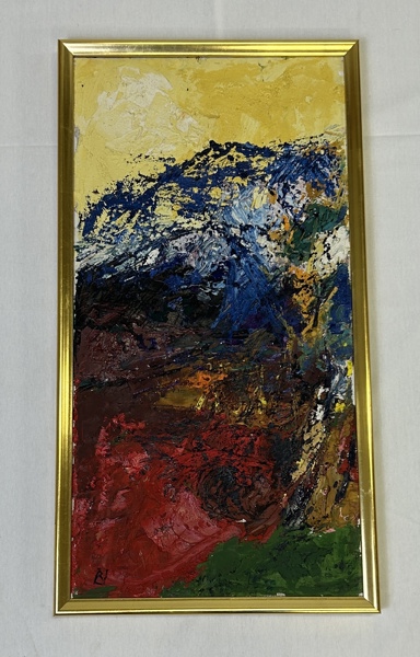 Ragnar Johansson. Olja på duk, natur abstrakt, signerad.