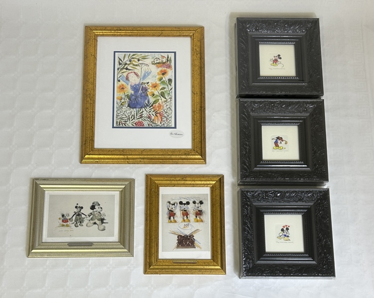 Lasse Åberg. Tavlor, 6 st, Walt Disney, numrerade och signerade.