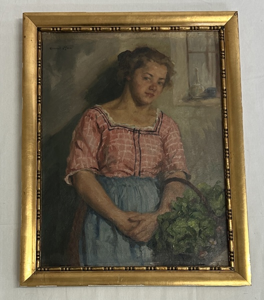Olja på duk, otydlig signatur 
