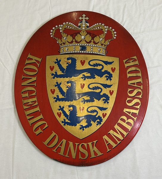 Emaljskylt. Det danske konsulat, Danmark, 1900-talets första hälft.