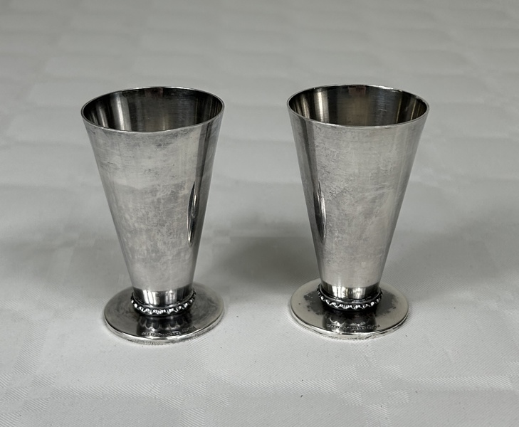 Snapsglas i silver, 2 st. Tore Eldh, 1948. 