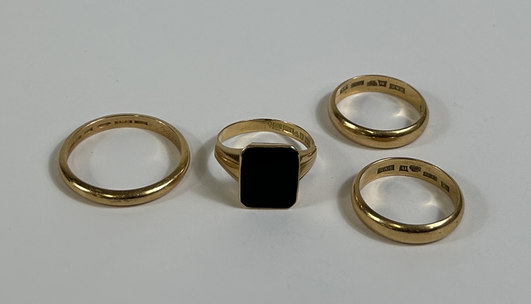 Ringar 4 st, 18k guld.