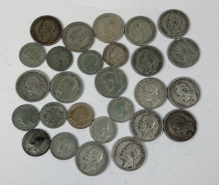 Silvermynt 80%, Oscar II och Gustav V