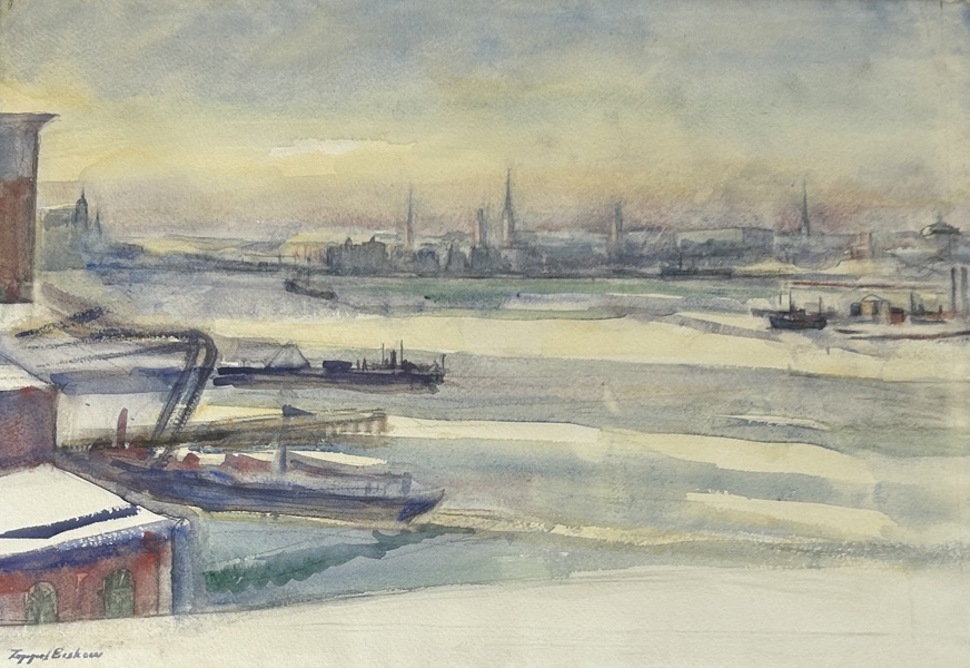 Ingegerd Beskow. Akvarell, signerad.
