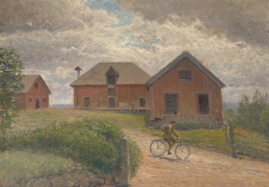 Anders Wahlgren. "Malingsbo" Olja på pannå, signerad.